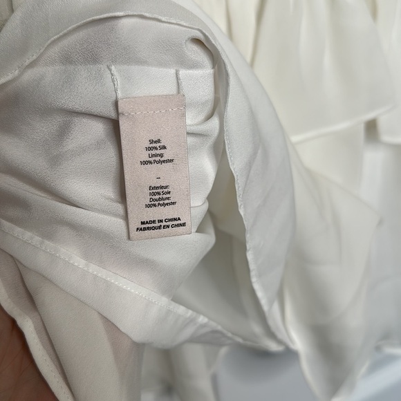 CINQ A SEPT Sanya Ruffled Silk & Lace ivory Dress 2 NWOT - Picture 11 of 12